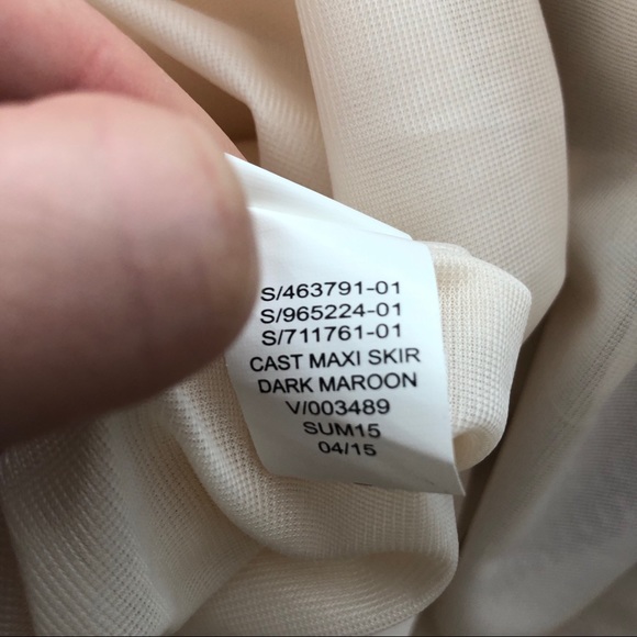 GAP Maxi Skirt Dark Maroon White Pattern w/ lining - Picture 8 of 11